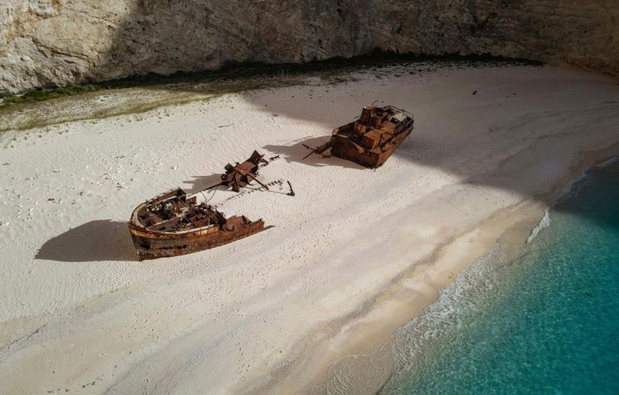 The Shipwreck and the Blue Caves Privately yours – The Most Photographed View in Greece (Group Price)