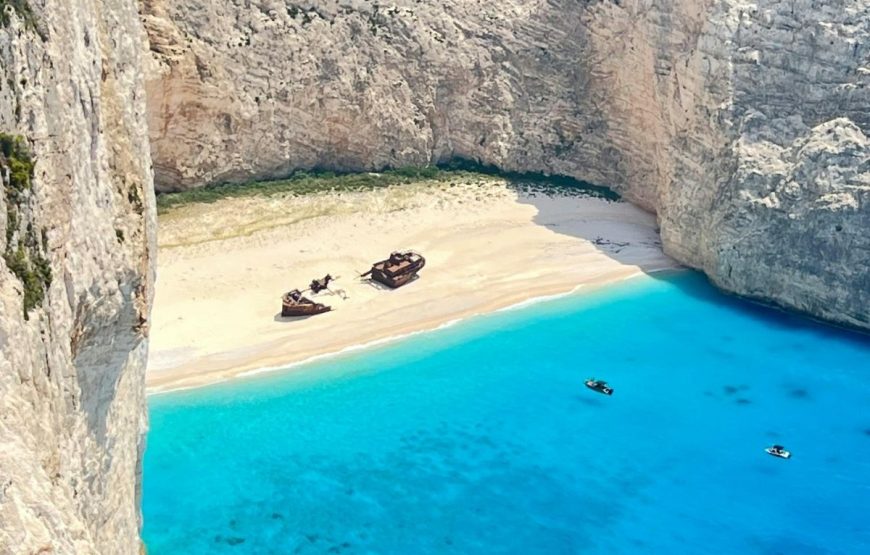 The Shipwreck and the Blue Caves Privately yours – The Most Photographed View in Greece (Group Price)