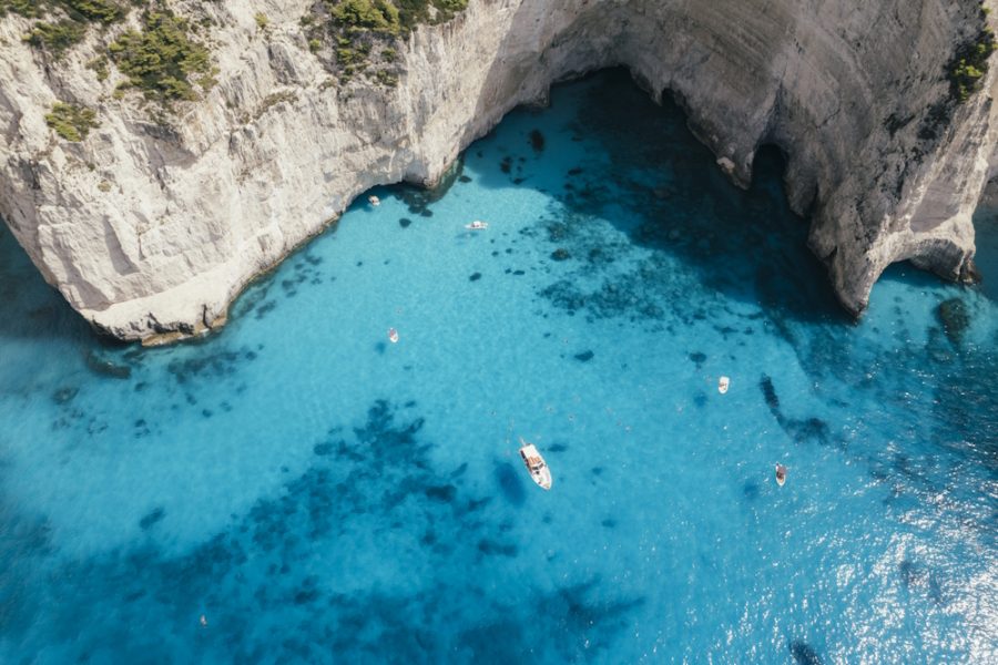 Shipwreck and the Blue Caves – from the water to the clifftop